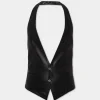 Belted Leather Waistcoat