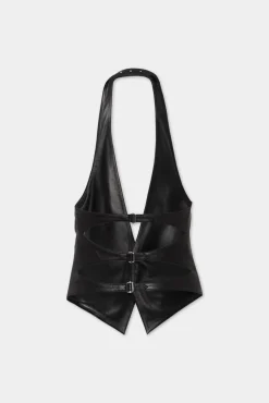 Belted Leather Waistcoat