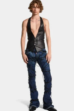 Belted Leather Waistcoat