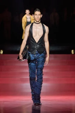 Belted Leather Waistcoat