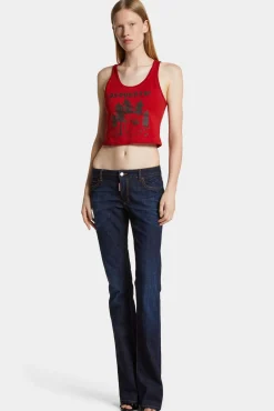Dark Urban Wash Medium Waist Flare Jeans