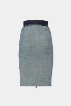 Dark Urban Wash Upside Jeans Skirt