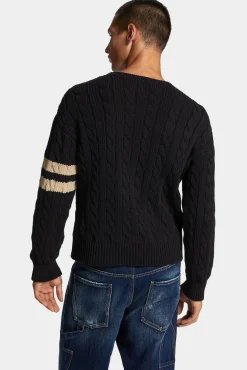 Denim Detail Knit Pullover