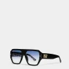 Hype Black White Pattern Sunglasses