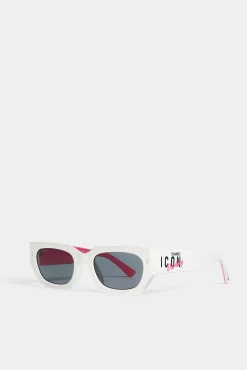 Icon White Fuchsia Sunglasses