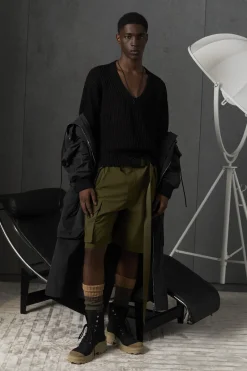 Open-Knit V Neck Pullover