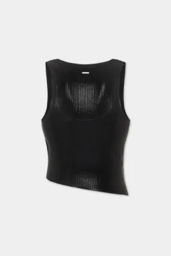 Ribbed Knit Asymmetric Top