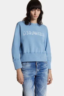 White Fade Dean Fit Handwritten Logo Sweatshirt
