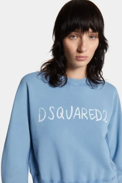White Fade Dean Fit Handwritten Logo Sweatshirt